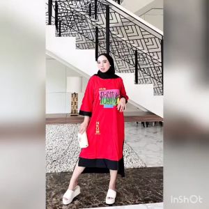 Barbie Kombinasi Long Tunik Terbaru Long Tunik NEUM Kombinasi Murah tunik wanita modern Long tunik import Long tunik Laris kekinian Long tunik kaos Long tunik jumbo