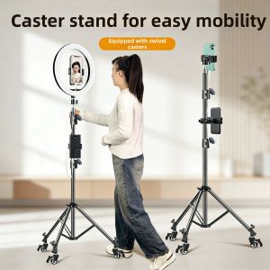 YUANTANGBO | Live Streaming Multifunctional Tripod Adjustable Swivel Wheel Portable Carbon Steel