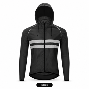 Men Cycling Jacket Reflective Hooded Windproof Water Repellent Bike Windbreaker Lightweight Packable Outdoor Coat