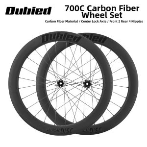 DUBIED | Bộ Bánh Xe Đạp Đường Trường Carbon Fiber Nhẹ Phanh Đĩa Trục Thru Axle Clincher