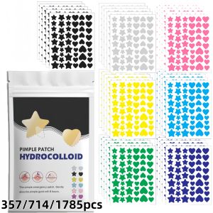 357/714/1785pcs Multi-Color Pimple Patch Set – Cute Star & Heart Acne Dots Mixed Sizes Skin-Friendly
