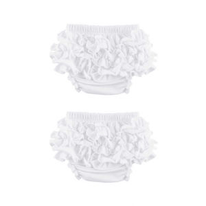 2 pcs set baby girls ruffle shorts briefs diaper cover pants elastic waist solid color newborn cotton butt ruffle bloomers