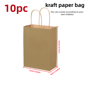 Gift Bags Christmas Gift Packaging Bags with Handles Solid Colored Kraft Paper Bags Birthday Bulk Party Gift Bags Shopping