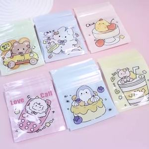 20pcs 10X11cm Cartoon Self Sealing Bags Cute Animal Resealable Plastic Bags For Jewelry Cookies Candy Baking Gifts Storage Bag