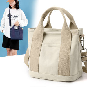 Multi-compartment Canvas Handbag