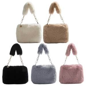 Womens Fuzzy Crossbody Bag with Spacious Tote Design Perfect for Fall Winter Casual Outfits