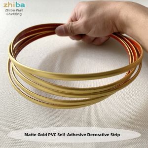 ZHIBA | Self-Adhesive Matt Gold PVC Edge Trim Strip for Wall Decoration