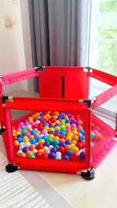 คอกเด็ก บ้านบอล คอกกั้นหกเหลี่ยม เคลื่อนย้ายสะดวก คอกผ้าตาข่าย ของเล่นเด็ก