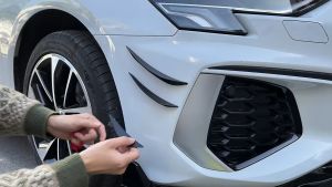 6pcs Stiker Strip Carbon Fiber Pelindung Bumper Mobil Universal Anti Gores Desain Aerodinamis