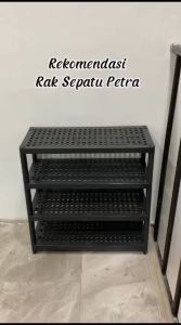 KUKE Tempat Sepatu Plastik 4 Susun Multifungsi & Rak Penyimpanan Minimalis