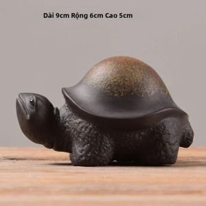 Tượng Rùa Đất Sét Tím Mini Thủ Công Vật Phẩm Trang Trí Trà Đạo Quà Tặng Trang Trí Bàn Làm Việc Tại Nhà