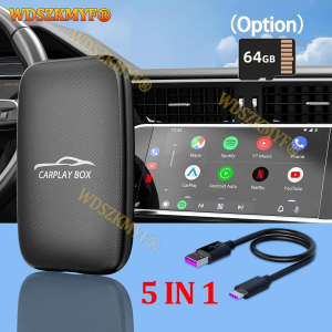 New Android 5 In 1 CarPlay AI Box Wireless Carplay Android Auto Adapter OEM Smart TV BOX For Netflix YouTube Car Accessories