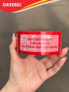 GREEBEL Lakban Fragile / Selotip Fragile dan Unboxing 45 MM X 72 YARD (PER PCS) / Opp Tape