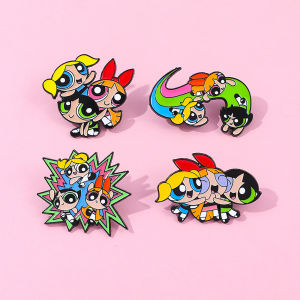 เข็มกลัดลายการ์ตูนตลก 4 ชิ้น ลายดอกไม้ฟองสบู่ สไตล์สร้างสรรค์ เคลือบเงา สำหรับติดกระเป๋าเป้ เสื้อผ้า เครื่องประดับ ป้ายโลหะ ของขวัญ