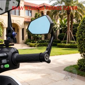 Motorcycle Handlebar Mirrors E-MARK Motorcycle Side Mirrors 22mm 7/8" For BMW R1200GS F800GS G310R R1150R Metal Bar End Mirrors