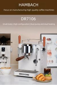 HAMBACH DR7106 rumah Espresso separa automatik dan pejabat mesin kopi 15bar 2650W dua pam dua boliers