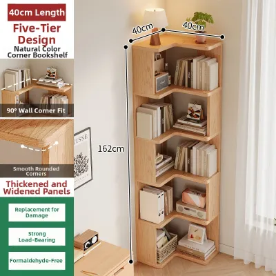 OUFENGHUADU | Solid Wood Multi-level Corner Bookshelf