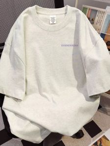 Japanese-Style Retro Gray Pure Cotton Short Sleeve T-shirt Female Summer Tide Oversize Loose Half Sleeve Lazy Hong Kong Style Top