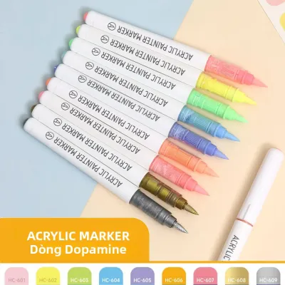 Bộ 9 Bút Vẽ Acrylic Tự Động Điều Chỉnh Mực Với 7 Bút Vẽ Đầu Cọ Chuyên Nghiệp Nhiều Màu Sắc