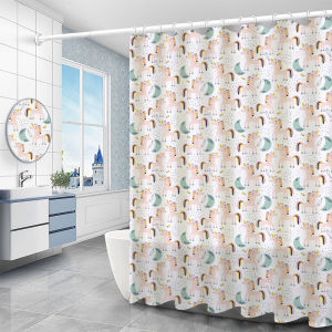 Waterproof Bathroom Curtain Set High End Mold Proof Partition PEVA Shower Curtain for Bathroom No Drilling Required