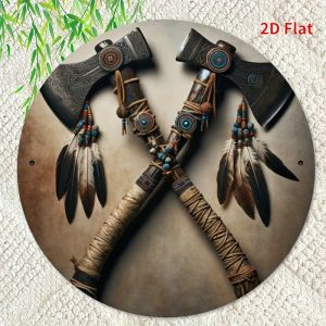CIFBUY Vintage Native American Aluminum Wall Art 8x8 Inch Waterproof Durable Metal Sign for Home Cabin Bar Decor