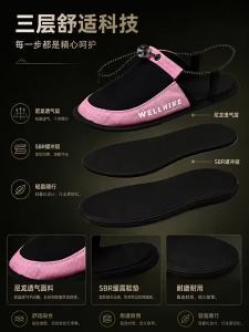 2×Foldable Quick Dry Water Slippers Anti Slip Barefoot Wading Shoes Lightweight Travel Beach Camp Hotel Portable Outdoor Sandals