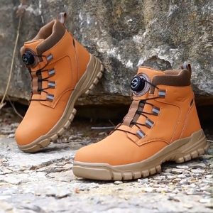 Mens work shoes - Steel toe anti-shatter anti-pressure and anti-stab protective shoes - Outdoor sports mountain climbing safety shoes