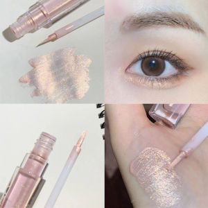IVY Liquid Highlighter Make Up Eye Shadow Sequins Super Shiny Eyeliner Fine Glitter Pearlescent Lying Silkworm Highlighter Pen Make Up Contour and Highlight Set