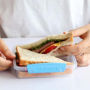 Portable SISTEMA New Zealand Sandwich Box Breakfast Bread Fruit Salad Lunch Box Rectangular Plastic Non-Heated Insulated Lunch Box
