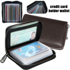 กระเป๋าสตางค์หนัง PU ใส่บัตรได้ 22 ใบสำหรับผู้ชาย / กระเป๋าสตางค์หนังขนาดเล็กกะทัดรัด / กระเป๋าสตางค์ใส่บัตรธุรกิจแบบมีซิป / กระเป๋าสตางค์ใส่เงินแบบมีช่องใส่ของสำหรับผู้หญิง