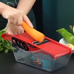 Hithome เครื่องสไลด์ผักอเนกประสงค์ 6 in 1 ที่หั่นผักผลไม้ ปรับความหนาได้ เครื่องขูดผัก สับผัก ไม่เจ็บมือ