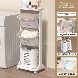 Double Layer Laundry Hamper Categorizing Dirty Clothes Basket Home Use Organizing Basket Bathroom Dirty Clothes Basket