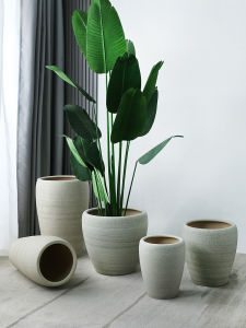 Chinese Style Ink Yarn Ins Stoneware Breathable Flower Pot Accessible Luxury Fancy Mood Stable Extra Large Ceramic Flower Pot Money Tree