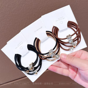 Versatile Simple Hair Ties for Girls Childrens Heart Shaped Rhinestone Hair Bands Princess Style Hair Accessories