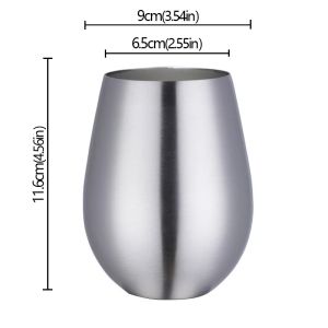 500ml Stainless Steel Single Layer Titanium Plating Wine Glasses Beer Titanium Wine Glasses 500ML Big Belly Water CupBarSupplies