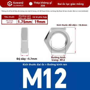 GUWANJI | Đai Ốc Lục Giác Phẳng Bằng Thép Không Gỉ