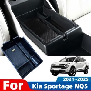 For Kia Sportage NQ5 2021 2022 2023 2024 2025 Car Armrest Hidden Storage Box ABS Organizer Case Tidying Box Interior Accessories