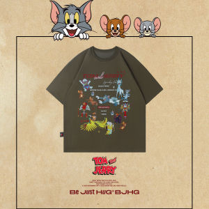 BJHG | Áo Thun Tay Ngắn Cảm Giác Mát Lạnh Từ Sự Hợp Tác Giữa Tom và Jerry