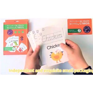 Learning Activity Cards Write and Wipe Numbers Words Board Erasable Flash Card with Pen