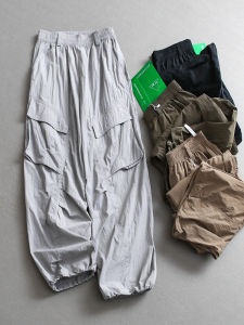 Lightweight Breathable Quick-Dry Loose Womens Outdoor Casual Pants Cargo Shorts High Waist Long Nylon Fiber X770