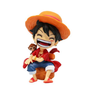 Bandai | One Piece 13cm Anime Figure One Piece Monkey D Luffy Roronoa Zoro Kawaii Toys Q Figural Nendoroid Car Decoration PVC Model Gift