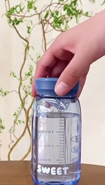 TIGA COMBO 5PC 300ml Plastic Water Bottle With Tea Filter Leak Proof Mini Pocket Size Cute Kids Botol Air Kecil TG00024