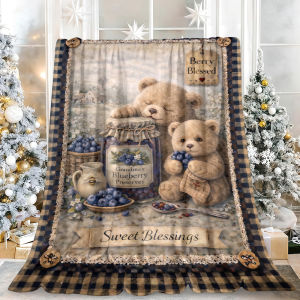 Beast Kingdom | Vintage Rustic Food Art Lightweight Cozy Extra Warm Fuzzy Fleece Blanket Perfect for Family Gatherings Holiday Movie Nights