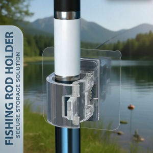 Fishing rod holder Adjustable Curtain Rod Clip Self Adhesive Clamp Hook Curtain Holder Wall Bracket Holder Nail-Free Wall Clips