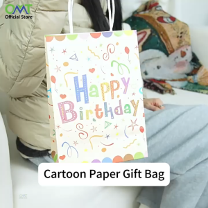 Birthday Paper Bag | Kraft Carrier Kids Children Baby Shower School Childcare Nursery Party Goodies Gift Event Supplies