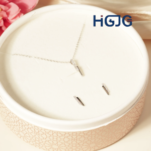 Bộ Dây Chuyền Bông Tai Dáng Dài Đính Đá HGJG Bạc 925 Thích Hợp Đeo Đi Chơi Quà Tặng Bạn Gái