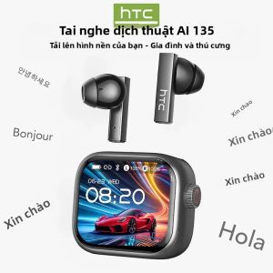 Tai Nghe Không Dây Thể Thao Bluetooth V6 TWS HTC NE40 Ultra HD Tích Hợp Chức Năng Dịch Thuật AI Khử Tiếng Ồn Có Mic Chất Liệu Kim Loại Và Nhựa