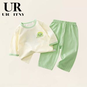 Breathable Cartoon Pajamas Set for Small Kids And Parents Home Wear Summer Clothing Family Matching Outfits UR ITNY Brand