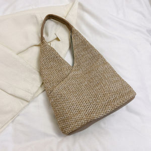 Retro ขนาดใหญ่ความจุมือทอฟาง Tote กระเป๋าสไตล์ญี่ปุ่น Handmade ไหล่เดี่ยวตะกร้ากระเป๋าสําหรับบุรุษและสตรี