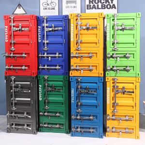 ✅Ready Stock✅ Industrial Style Container Bedside Table Bedroom Small Mini Cabinet Creative Multifunctional Storage Side